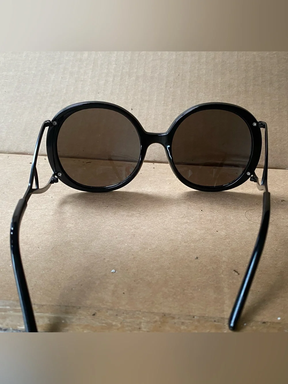 🖤 💜 Round Black Sunglasses with Purple Gradient Reflective Lenses! NWOT!